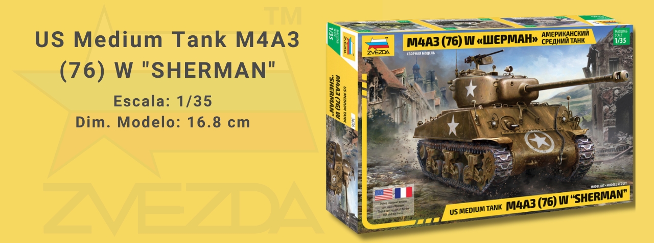 Panzer MX - US medium tank M4A3 (76) W “SHERMAN” – 1/35 – Zvezda